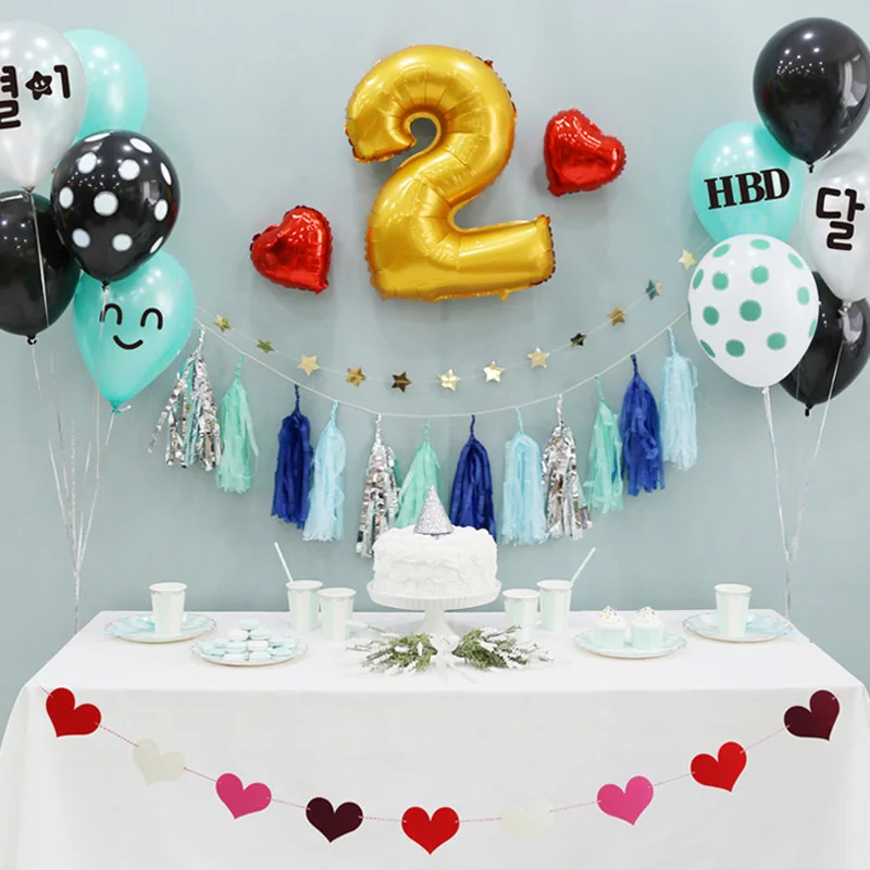 1 комплект 60 шт. синяя бумага кисточка гирлянда для дня рождения вечеринка