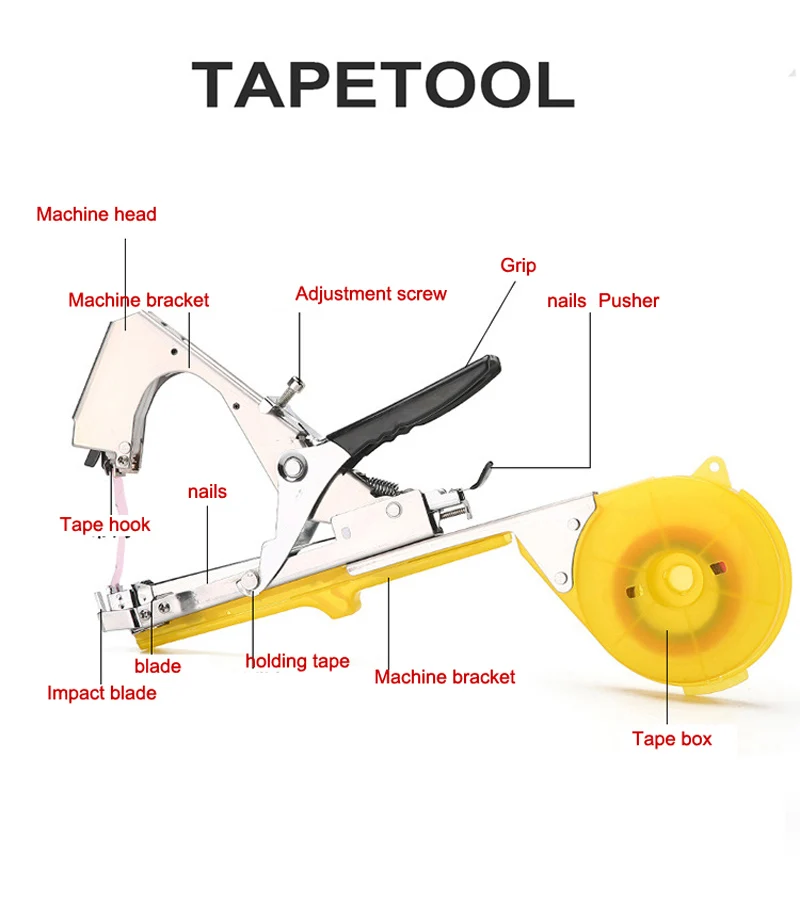 Садовые инструменты для завязывания растений Tapetool Tapener машина для завязывания веток машина для завязывания рук Tapetool Tapener упаковка овощей стволовых обвязок