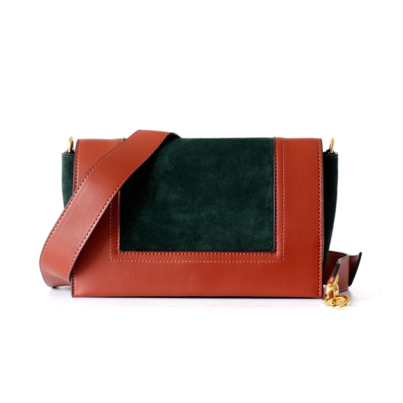 Женская сумка из натуральной кожи брендовый стиль Лоскутная через плечо коровья