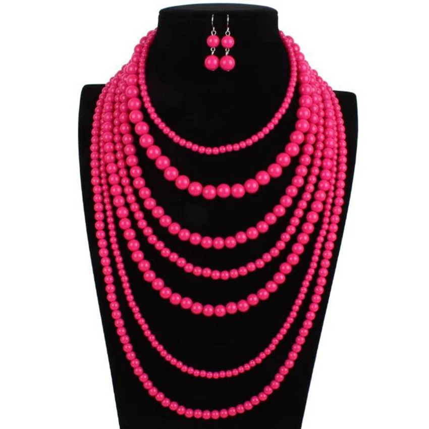 DiLiCa модные комплекты ювелирных изделий с имитацией жемчуга для женщин