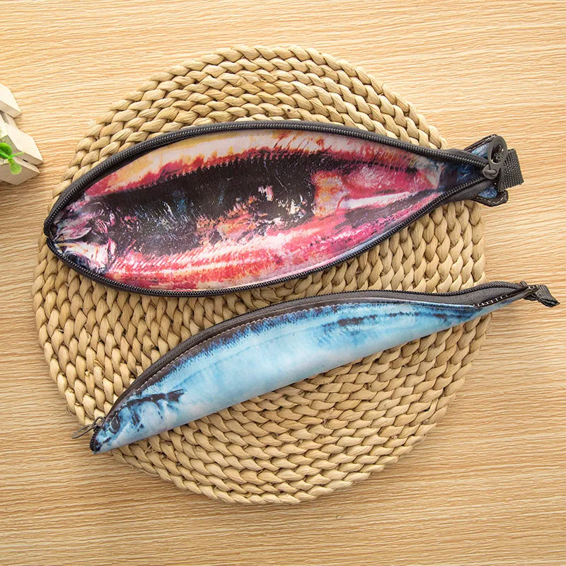 Длинный Wallat портативный искусственный чехол карандаш в форме рыбы из