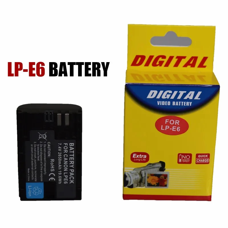 2 шт. bateria LP-E6 LPE6 LP E6 замена аккумулятор + зарядное устройство комплект для Canon 6D 5D III