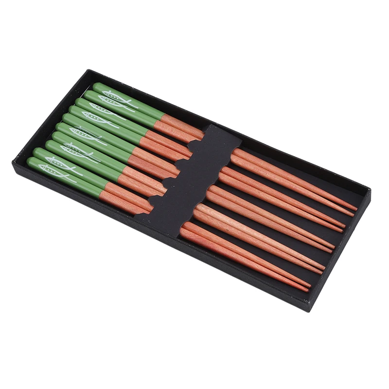 5 пар/компл. деревянные палочки для еды ручной работы китайские карбонизации Chop