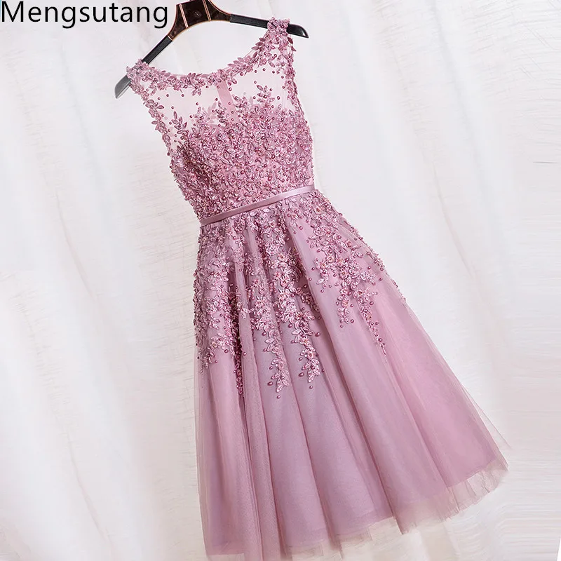 Robe De Soiree новые кружевные Короткие вечерние платья с вышивкой бисером с открытой спиной модные вечерние платья для выпускного вечера