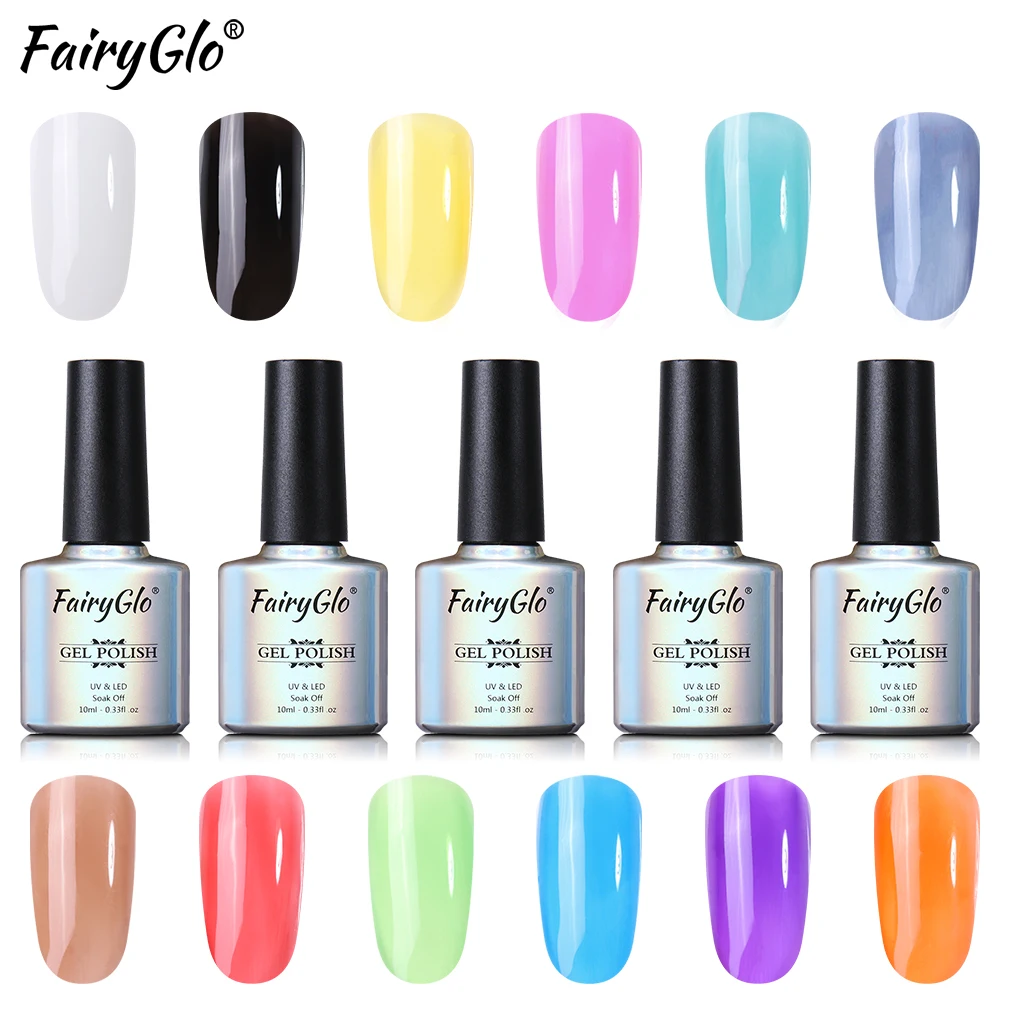 Полупрозрачный Гель лак для ногтей FairyGlo с драгоценным камнем 10 мл стеклянный