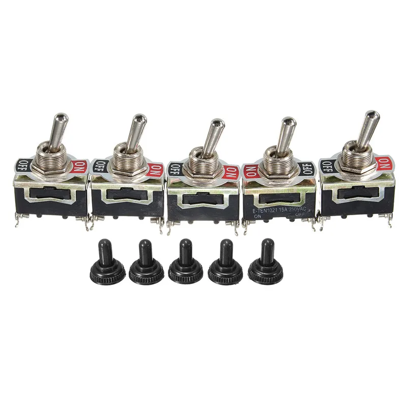 5 шт. x SPST 2Pin Heavy 15A 250В вкл/выкл клавишный тумблер водонепроницаемый ботинок|on/off rocker