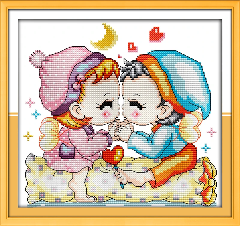 

Kiss (2) cross stitch kit 14ct 11ct count print canvas stitches embroidery DIY handmade needlework plus