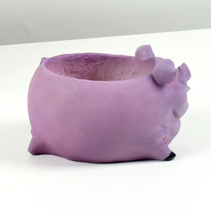 Свинья Форма цветочный горшок Смола свинья цветок плантатор стол мини орнамент