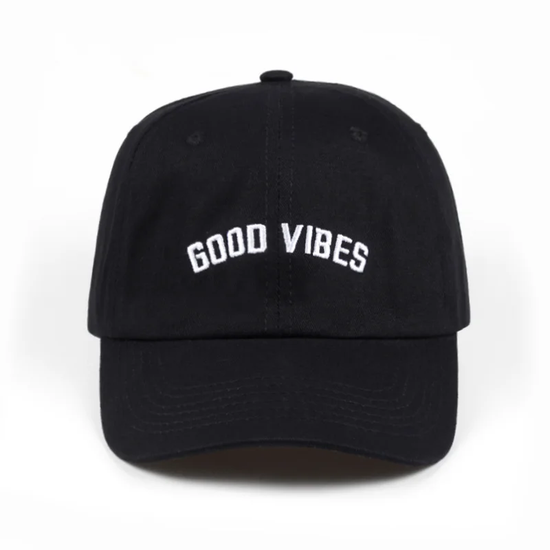 Новинка бейсболка с вышивкой GOOD VIBES Dad изогнутая из 100% хлопка брендовые бейсболки