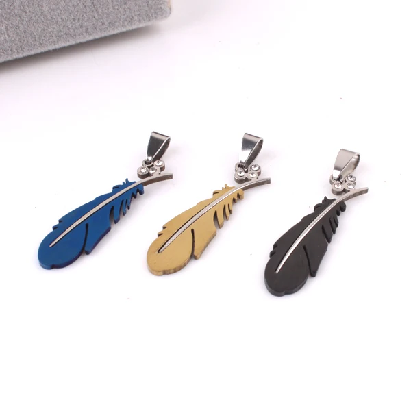 Синие золотые черные ожерелья с подвеской в виде пера цепочка из бисера мужское