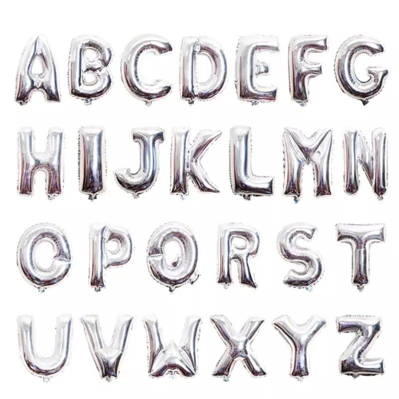 16 32 дюйма с буквенным номером шар золото серебро фольга воздушные шары вечерние