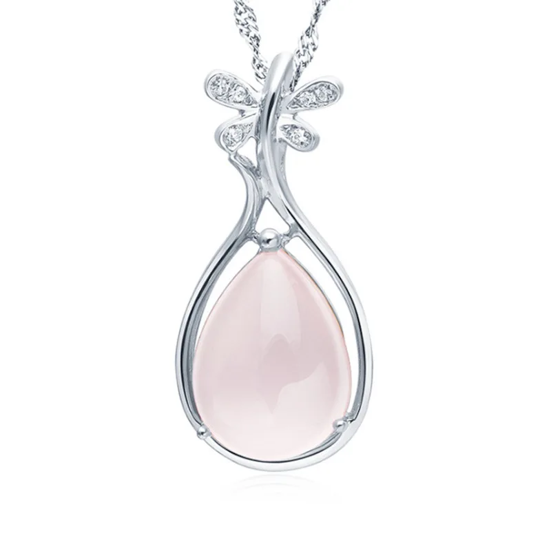 Украшения в стиле моды "Серебряная бабочка с кристаллами" на шею для женщин, ожерелье "Капля воды", женское ожерелье, бижутерия