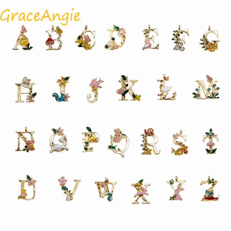 GraceAngie 26 шт./упак. A-Z Подвески с английскими буквами букв милый романтичный