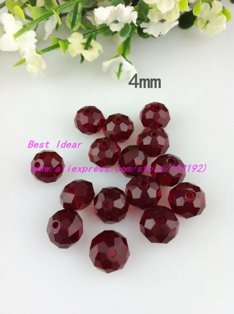 1000 шт. темно Красного цвета ограненные хрустальные стеклянные ронdelhi