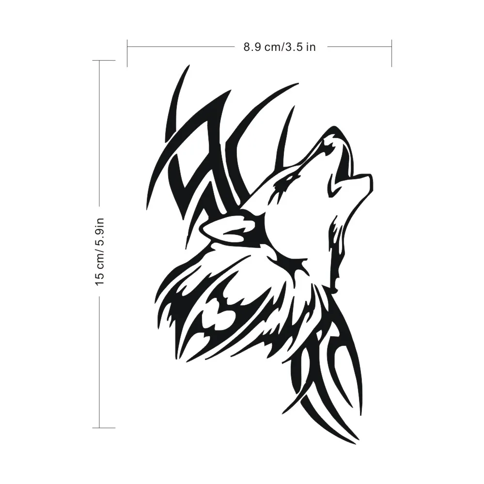 Виниловые наклейки для кузова автомобиля мотоцикла tangcredy Tattoo Wolf 8 9*15 см|Наклейки