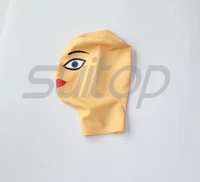 suitop new latex fashion fetish mask cartoon hood in flesh