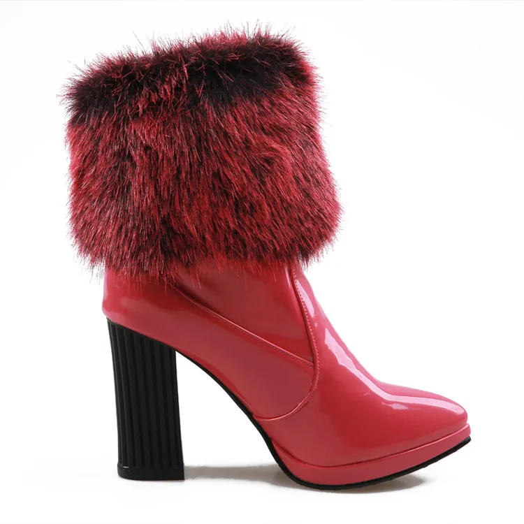 Зимние ботинки женские зимние ботильоны пикантные сапоги разноцветная