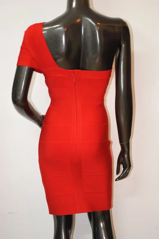 Сексуальные женские тянущиеся вечерние платья с одним плечом Бандажное платье