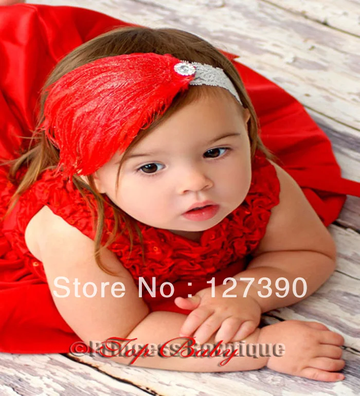 Бесплатная доставка детские перо ободки дети украшения для волос цветок тюрбан