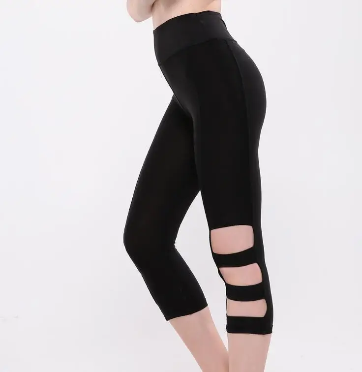 KEENEST Летние Активные колготки женские Капри 3/4 брюки с эластичной талией