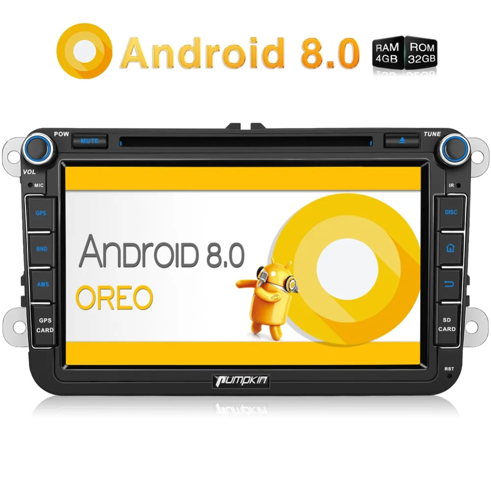 Pumpkin 2 Din 8 дюймов Android 0 автомобильный Радио dvd плеер GPS навигация для VW/Skoda/Seat/Golf Car DVR