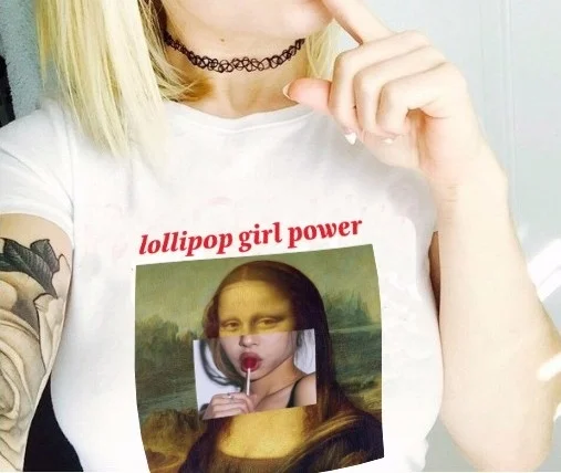 Футболка Hahayule JBH Lollipop Girl Power женская футболка унисекс хлопковая одежда футболки