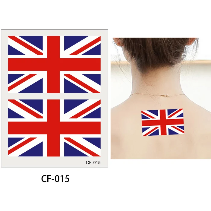 CF-015 England Glaryyears 10 листов 6*8 см Кубок мира Национальный Баннер флеш тату «флаги» временные футбольные спортивные Funs смотреть игры тело стикер - Цвет: CF-015 England