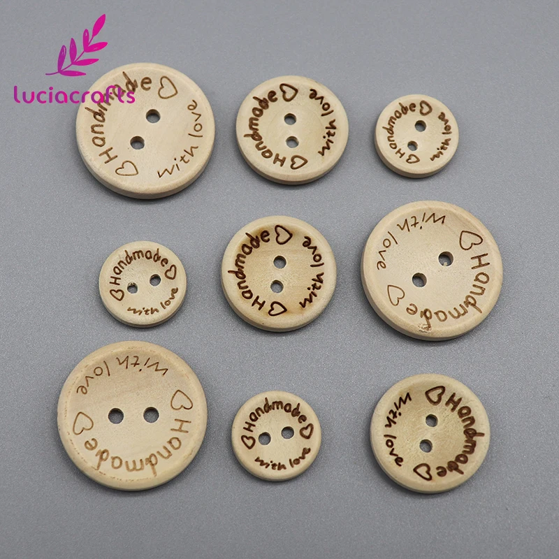 Lucia crafts 12/24/48 шт/уп деревянные кнопки естественного цвета для самостоятельного