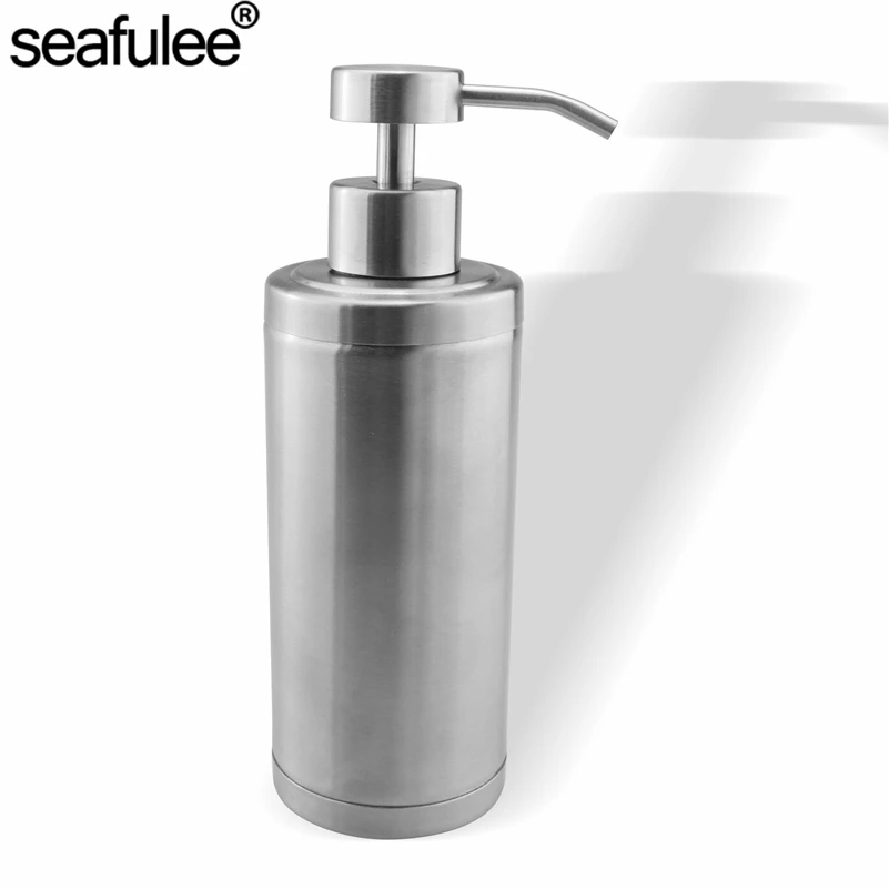 

2PCS Stainless Steel Liquid Shampoo Soap Dispenser Pump Bottle Kitchen Bathroom Countertop Accessory 300ML