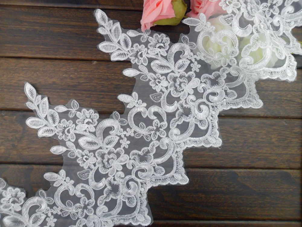 Бесплатная доставка белая кружевная отделка с аланконом 28 см или 11 дюймов в