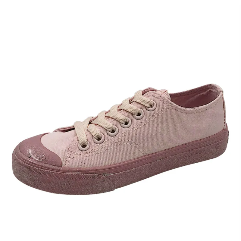 Pink canvas walking shoes girl heart female students Korean version of the wild cute breathable sports shoes M2-79