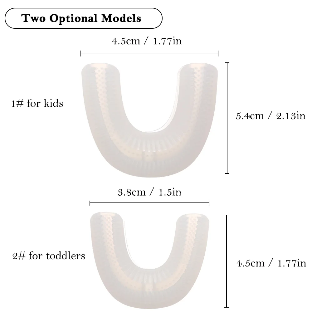 Детская зубная щетка со сменными насадками U-образная Силиконовая с мягкой