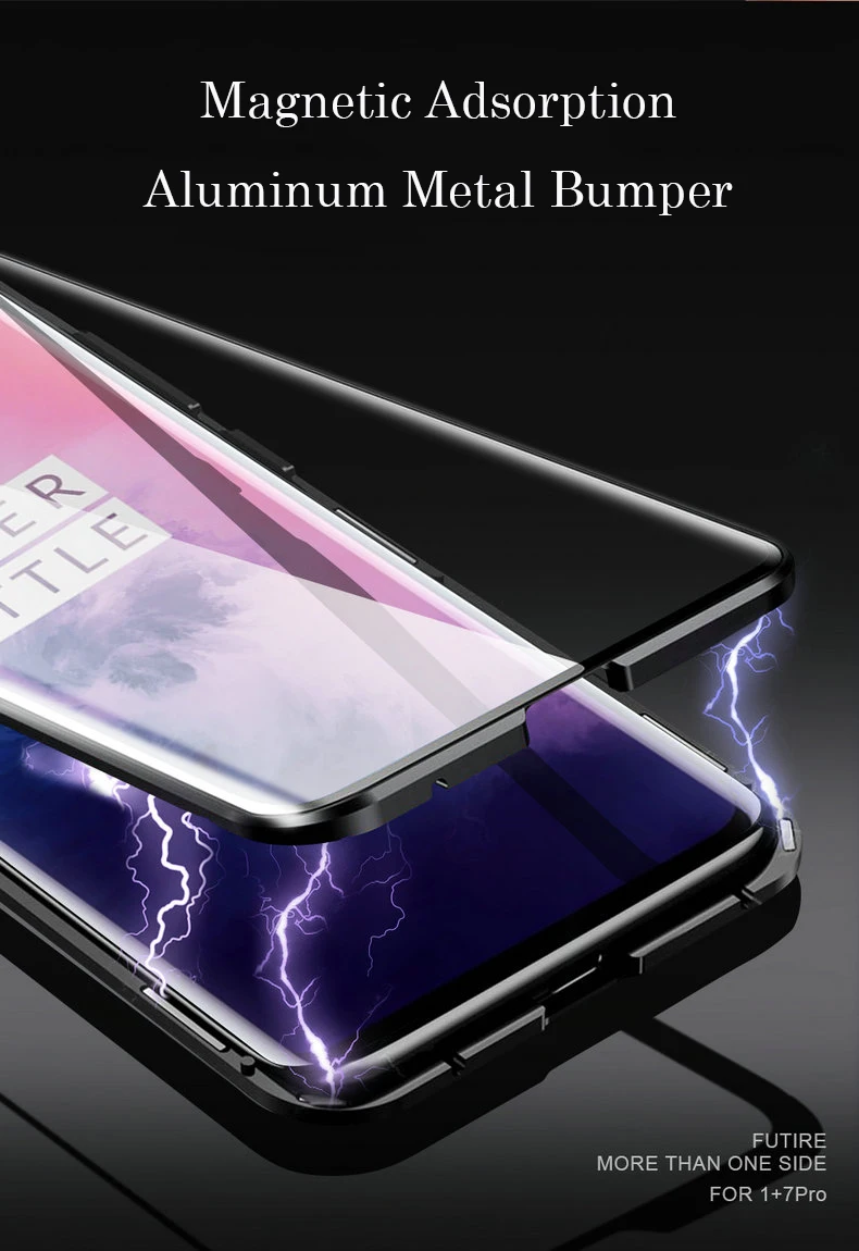 360 Полный Магнитный чехол для телефона для Oneplus 7 7 Pro Coque алюминиевая металлическая рамка чехол бампер двухсторонний стеклянный чехол для Oneplus 6