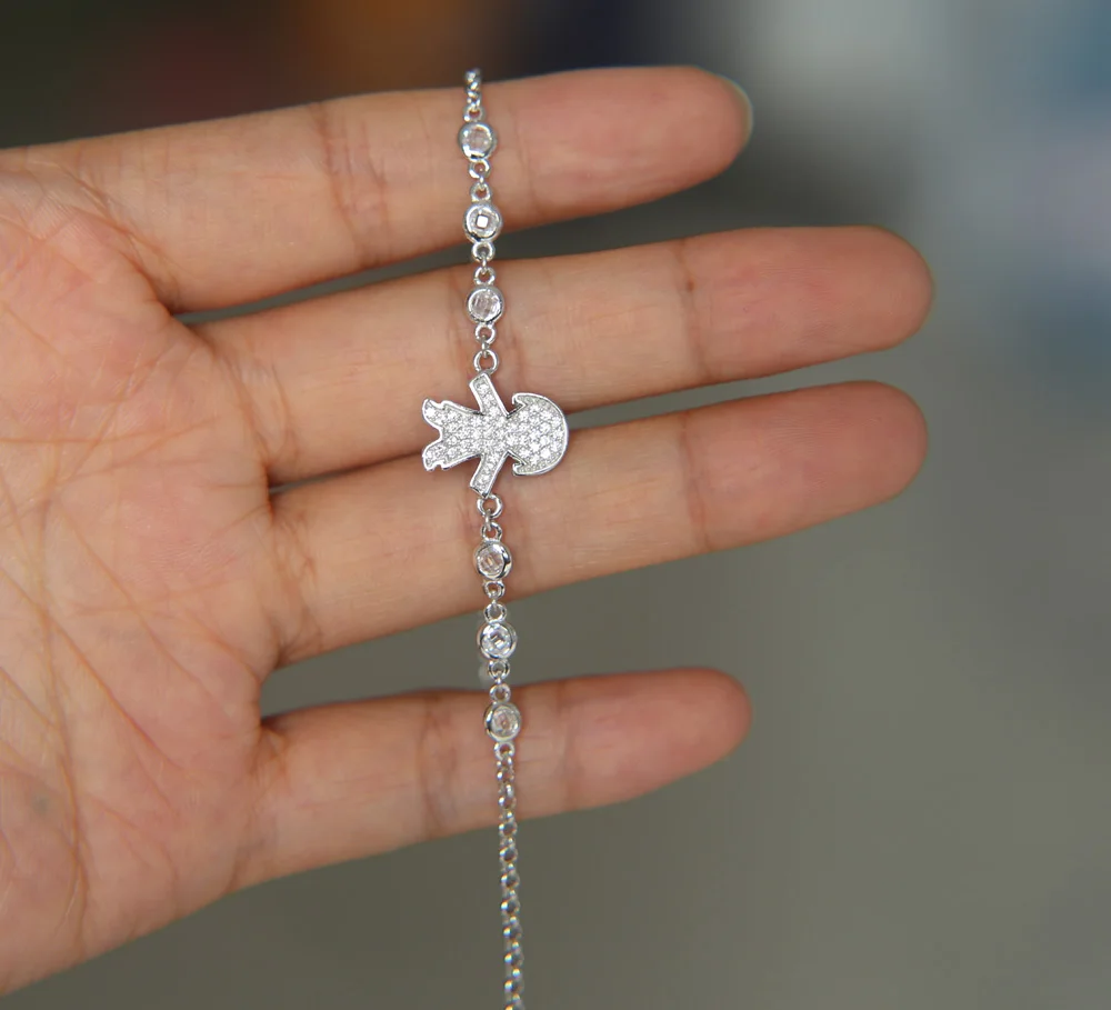 2017 Модные Изящные серебряные ювелирные изделия милый cz девушка Шарм соединитель