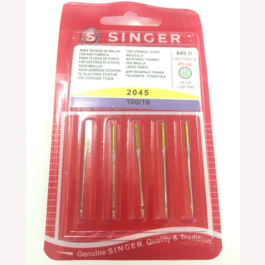 Иглы для швейной машины Singer Premium Ball Point 2045 размеров 80/11, 100/16-1 упаковка = 5 шт