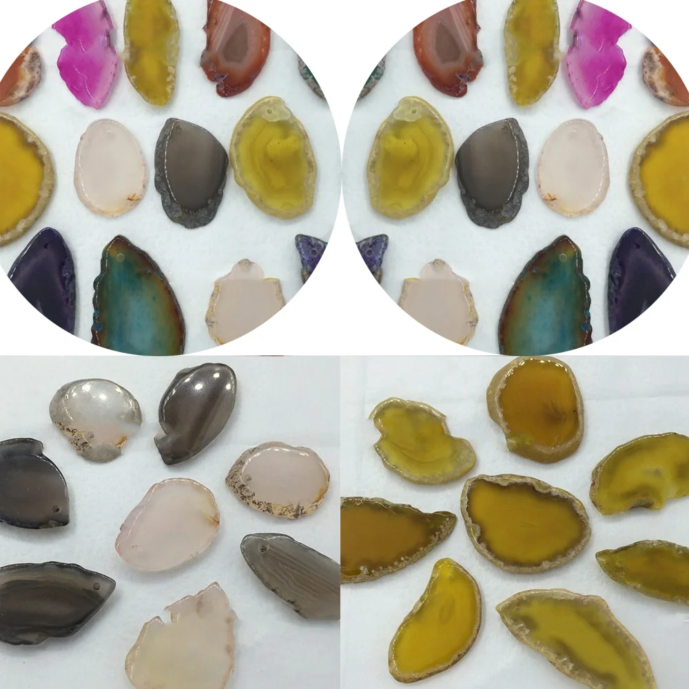 Натуральный агат жеод полированный нерегулярный кристалл кулон в бразильском