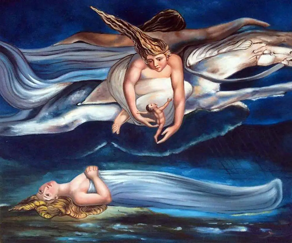 Beste Handgeschilderde Angel Canvas Schilderijen Muur Decor Art Jammer, 1795 Door William Blake Schilderen Op Canvas Geen Ingelijst Hoge Kwaliteit