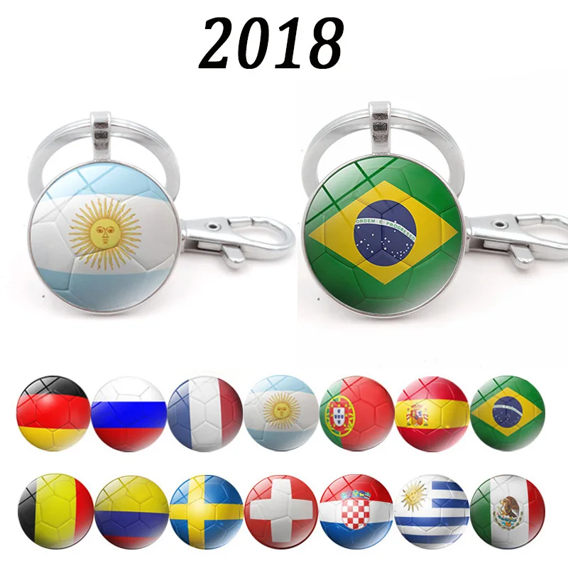 2018 новый брелок для ключей с Кубком мира по футболу флаг футбольных клубов