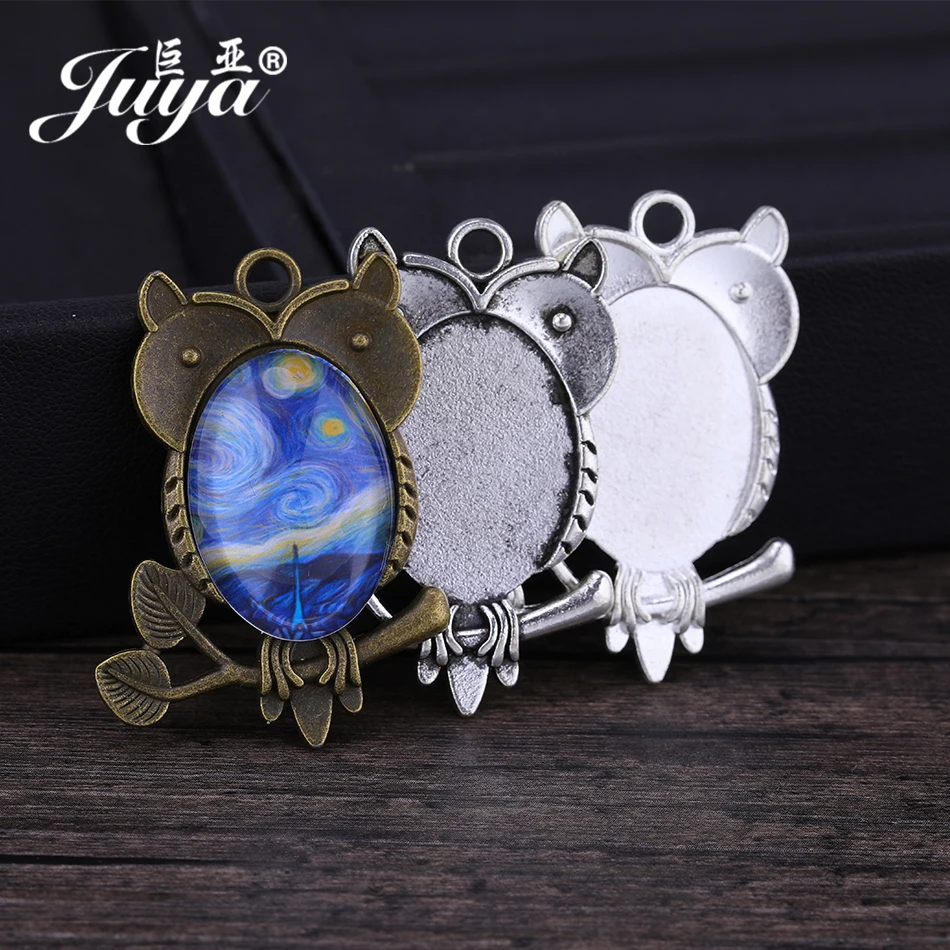 JUYA 10 шт./лот, подвеска из цинкового сплава, пустая Камея, кабошон, Базовая установка для DIY, ожерелье, подвеска, ювелирные изделия, принадлежности для изготовления