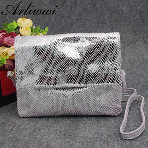 Бренд Arliwwi, 100% натуральная кожа, блестящие женские сумки на плечо металлического цвета, Сумки из натуральной замши и воловьей кожи, женские сумки-мессенджеры GY07