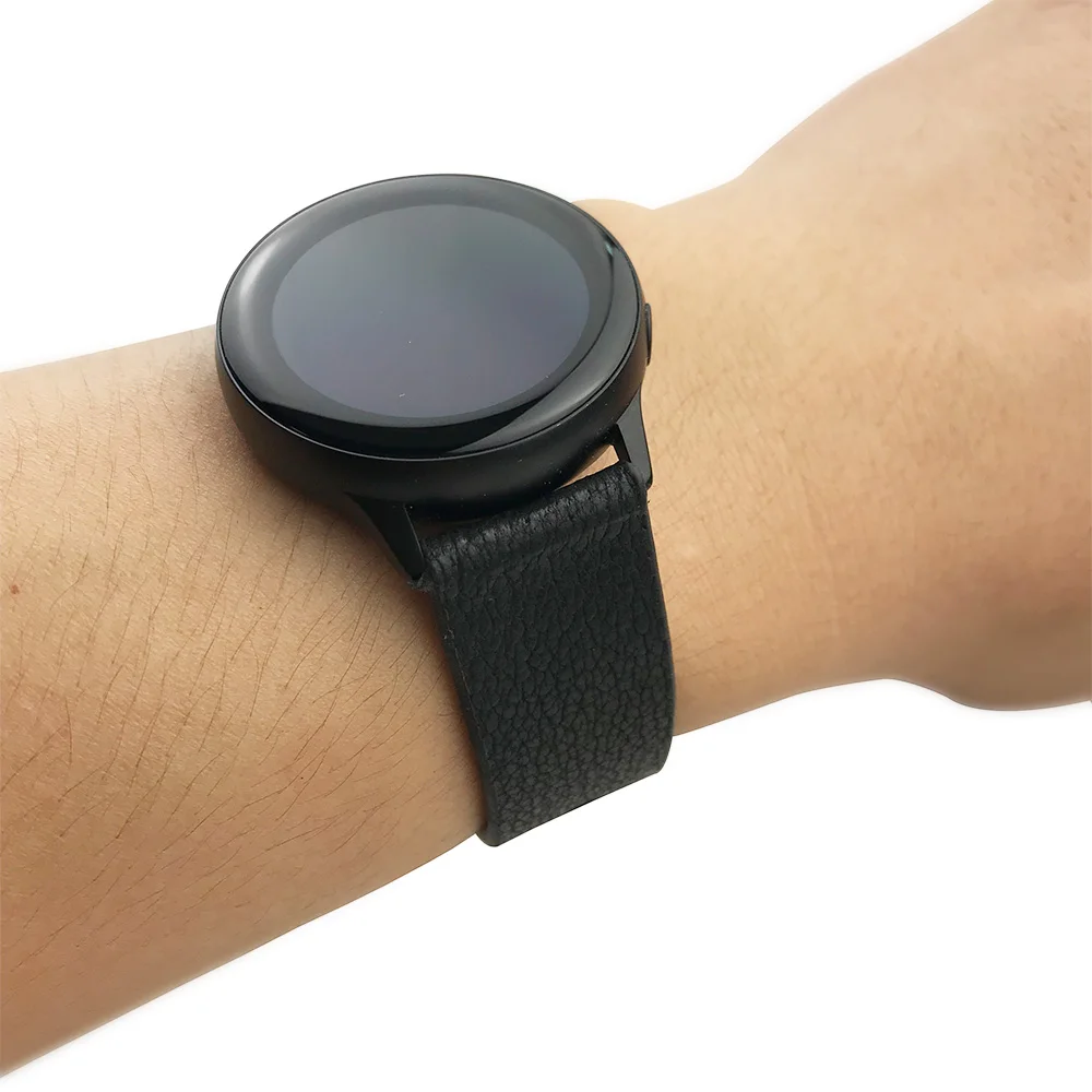 Черный/коричневый 20 мм 22 мм кожаный сменный ремешок для samsung Galaxy Watch Active 2 1/42 мм/46 мм браслет ремень аксессуары