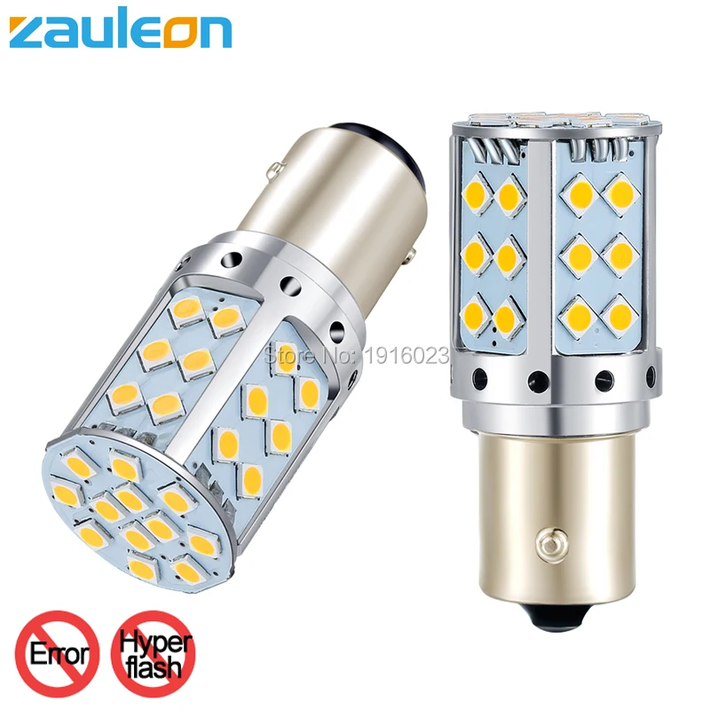 Zauleon 2 шт. Canbus безотказная 1156 PY21W BAU15S P21W BA15S Желтый Янтарный светодиодный