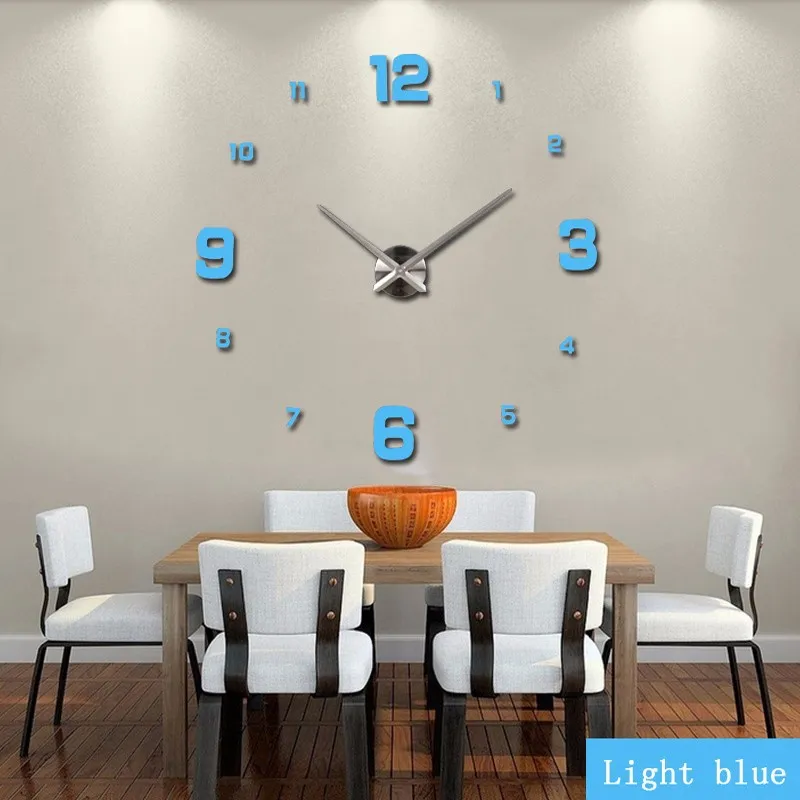 Новые настенные часы Horloge Murale Diy 3d акриловая Зеркальная Наклейка Большая домашняя кварцевая круглая игла Современная