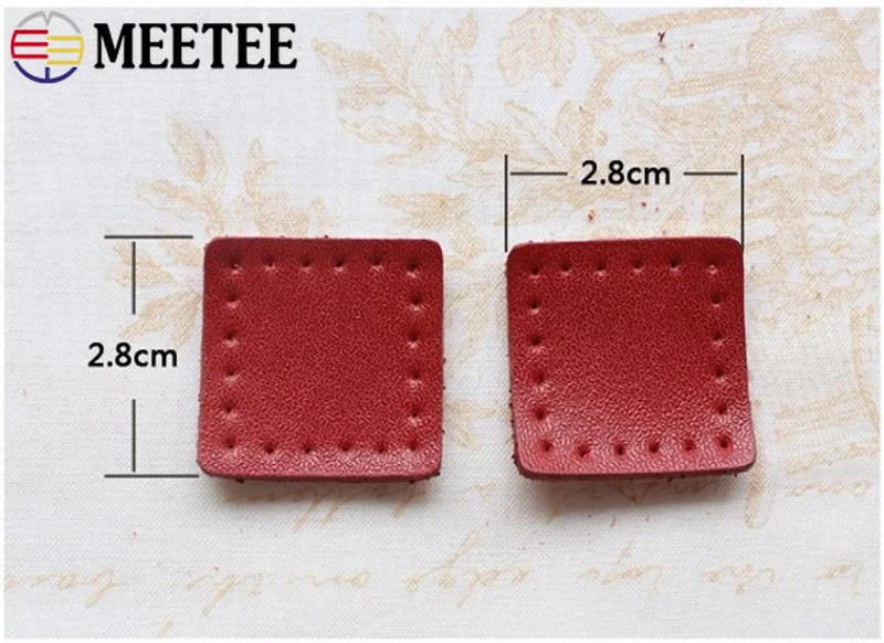 Meetee 5 пар 2,8*2,8 см Натуральная Кожа Квадратная молния хвост украшение на руку DIY багажные кожаные части молния декоративный хвост кусок