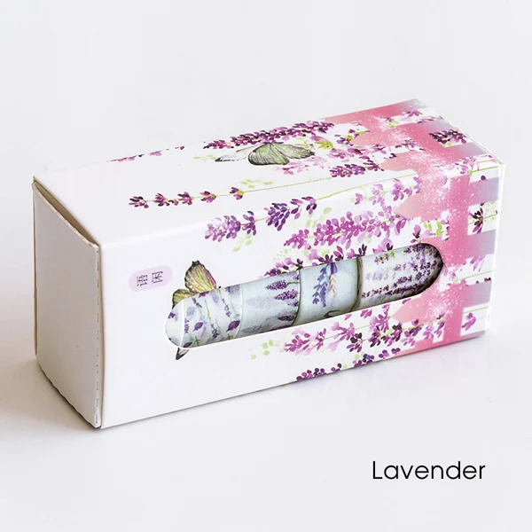 Lavender MaoTu 5 рулонов/набор цветов серии декоративные из рисовой бумаги ленты набор Скрапбукинг наклейки Клейкие цветные бумажные ленты Маскировочная лента - Цвет: Lavender