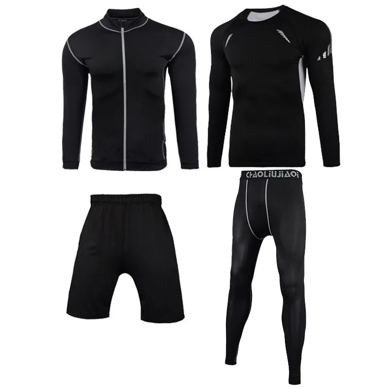 Men sportswear-17-F Мужские Компрессионные спортивные костюмы, дышащая Спортивная одежда для мужчин, эластичный спортивный костюм, одежда для занятий спортом, для тренировок, тренажерного зала, фитнеса, бега, наборы - Цвет: Men sportswear-17-F