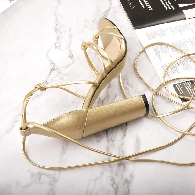 Onlymaker/женские сандалии-гладиаторы золотистого цвета на шнуровке босоножки