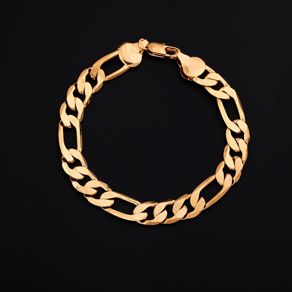 Мужской браслет латунный желтого и золотого цвета для женщин с кубинскими