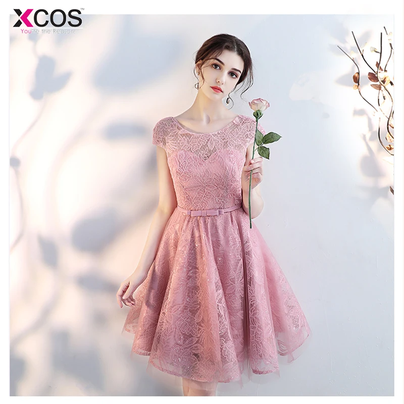 Элегантное платье для выпускного вечера a конец линии рукава кружево до колена