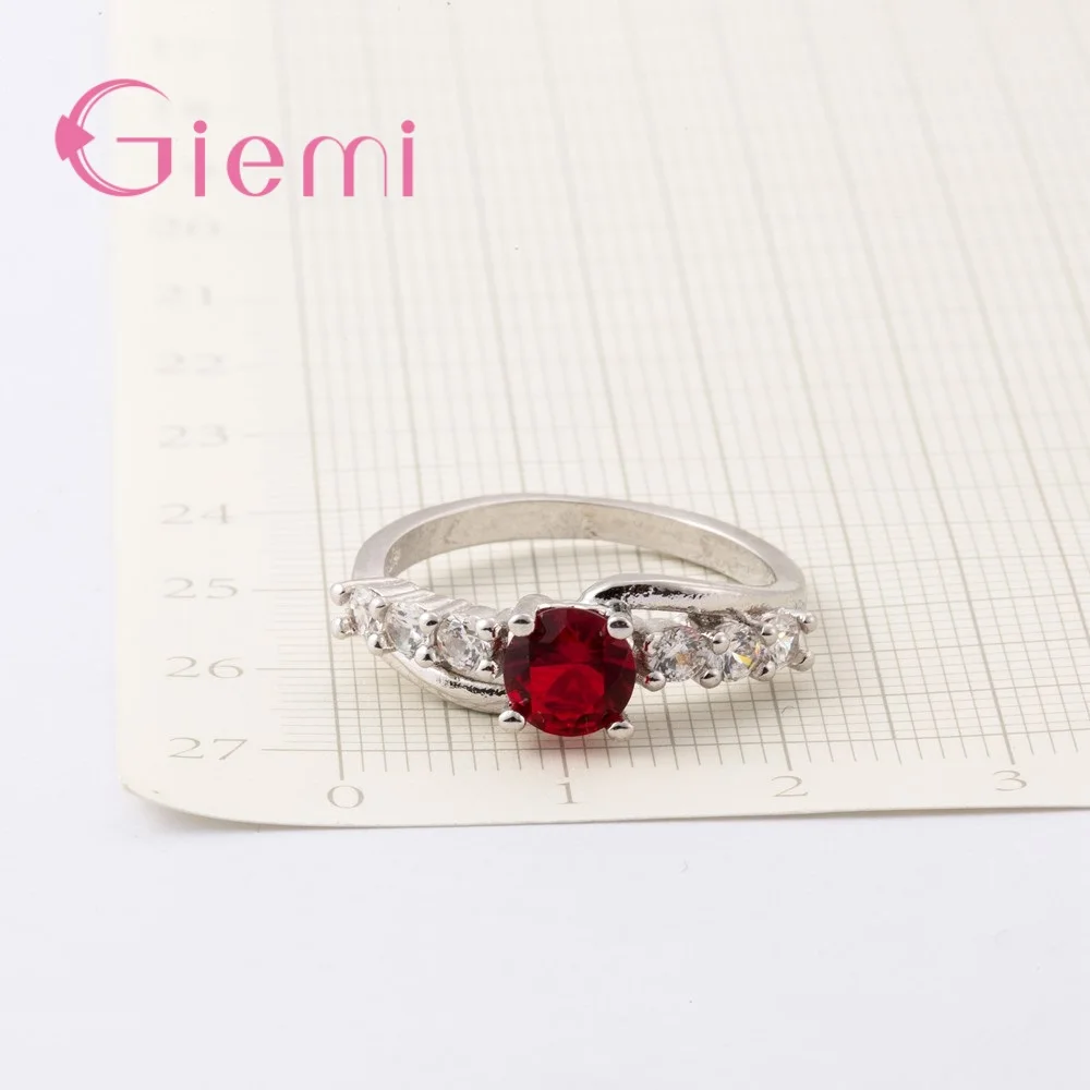 Аутентичное кольцо для помолвки "Лучистая принцесса" из красного циркона на подарок для женщин. Оптовая цена серебра 925.